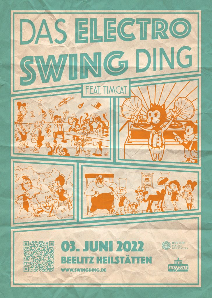 Das Plakat zur Electro Swing Party in Berlin.