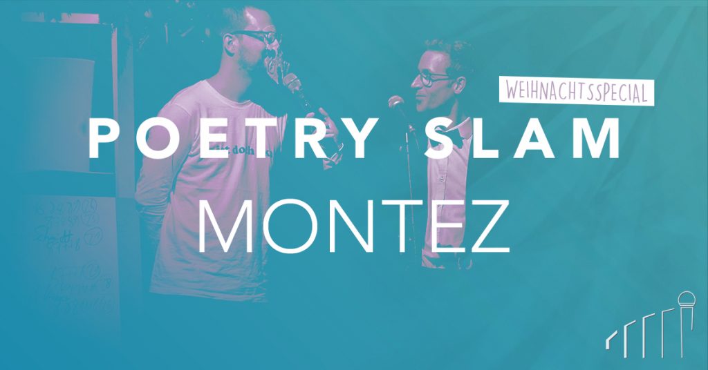 Moderator Benedict überlegt sich unfaire Herausforderungen für die Slammer:innen beim Weihnachtsspecial des Poetry Slam Frankfurt.