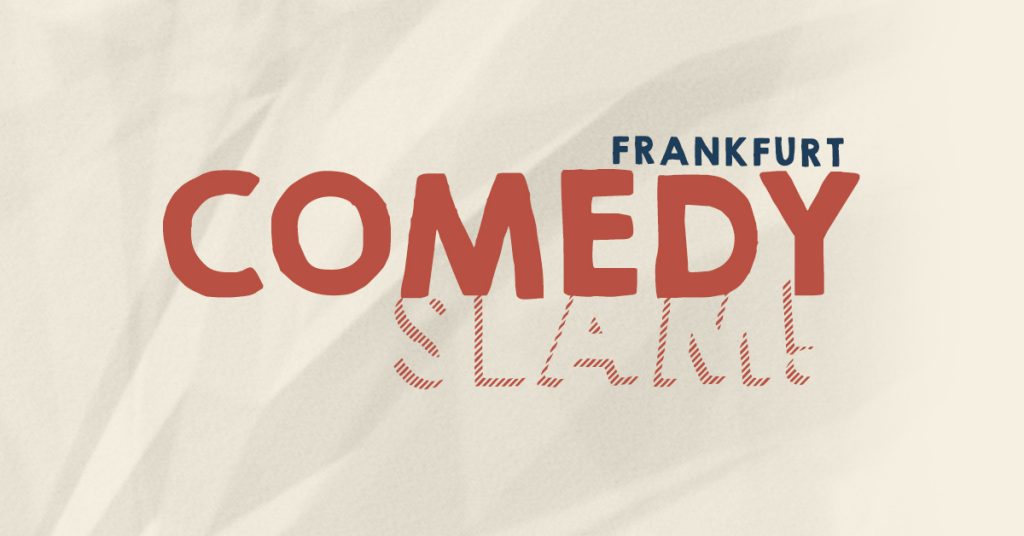 Das Logo des Comedy Slams in Frankfurt am Main.